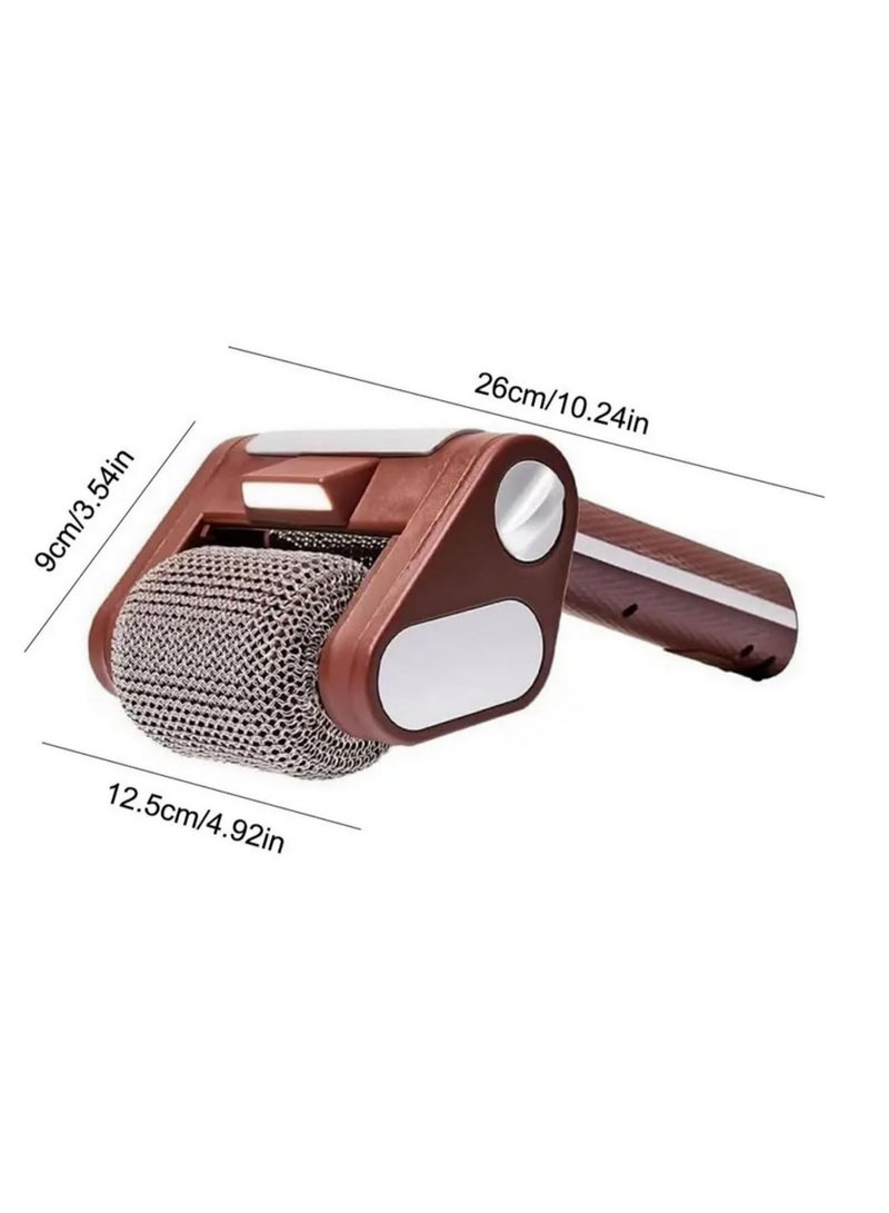 1PC Electric Grill Cleaner Bristle Free Stainless Steel Power Roller Blasts Removable Wireless Electric Grill Brush With LED Light for Outdoor Grills Barbecue Cleaning Tool Brown - Image 4